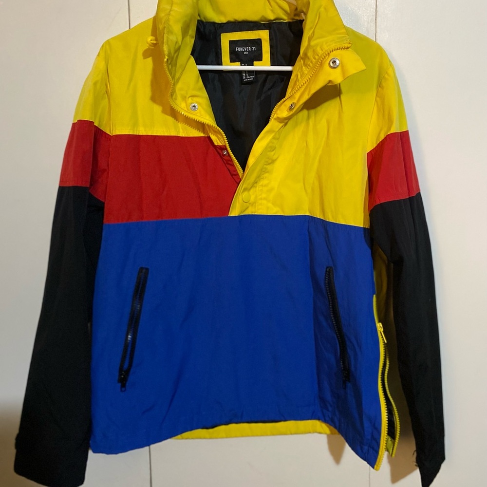 Forever 21 multicolored rain jacket